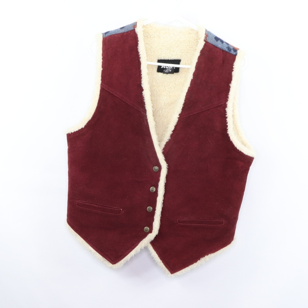 Vintage Suede Leather Southwestern Tribal Vest M
